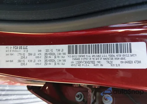 2019 Ram 1500 Limited 4X4 5'7 Box из США, поврежденный, VIN 1C6SRFHT3KN527852